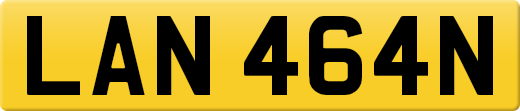LAN 464N private number plate